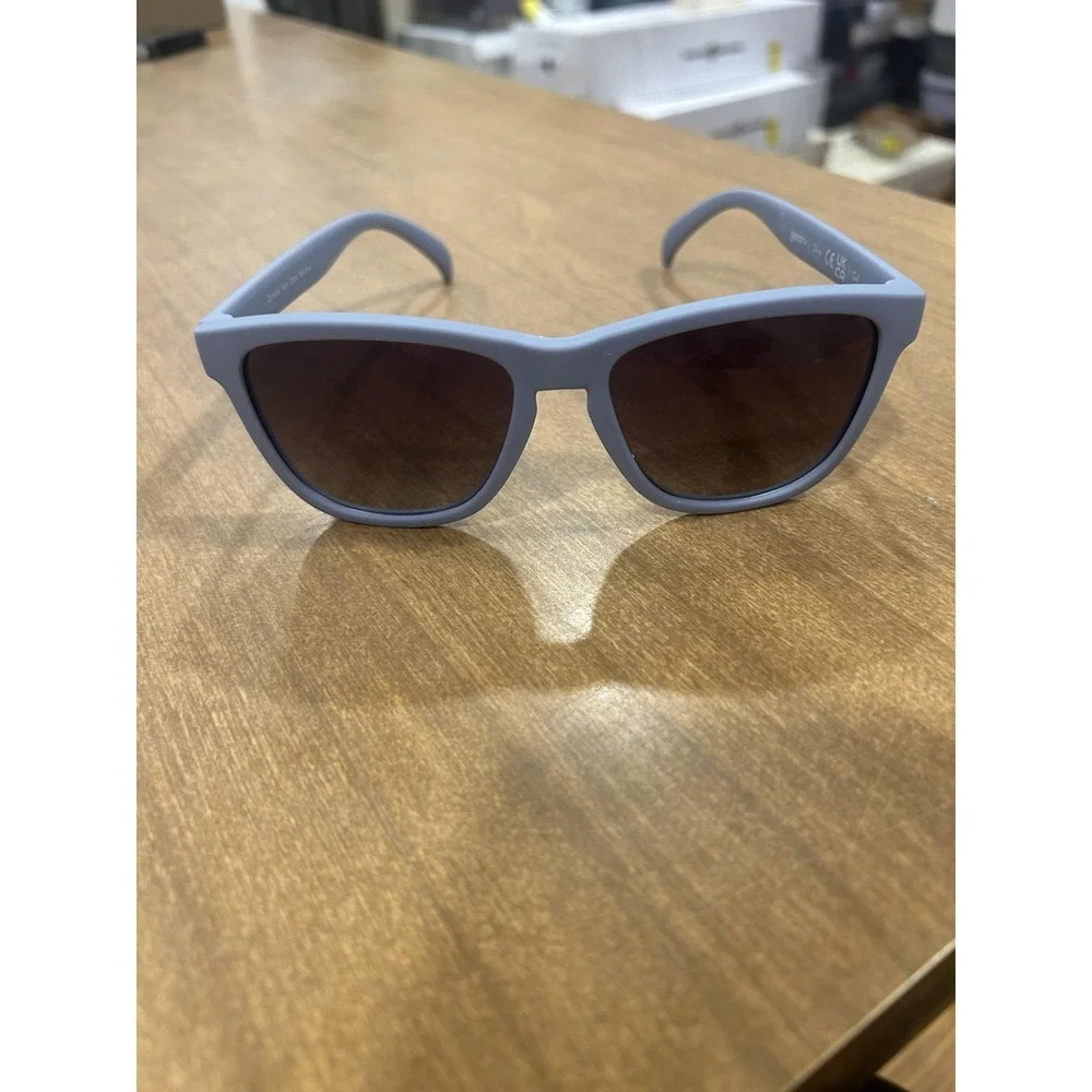 Goodr Sunglasses Mens Purple Frame Gray Tinted Lens Square Lightweight Plastic